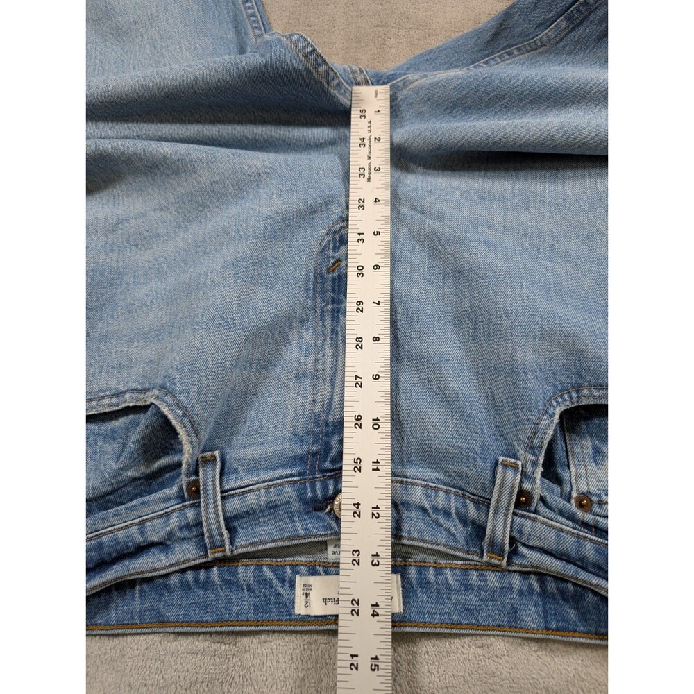 Abercrombie & Fitch Curve Love 90s Straight Jeans 32/14S High Rise Raw Hem Blue - Picture 9 of 11